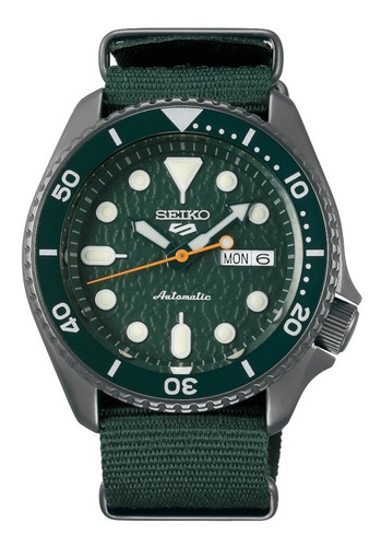 Seiko 5 Automático Novo Mod. Srpd77k1 Avocado Nato Gunmetal