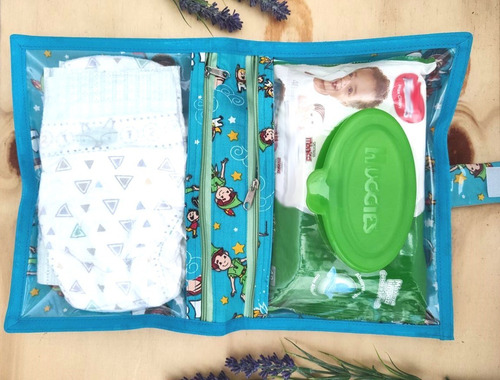 Imagem 2 de 3 de Nécessaire Bebê Porta Fraldas E Lenço Umedecido Com Zíperes