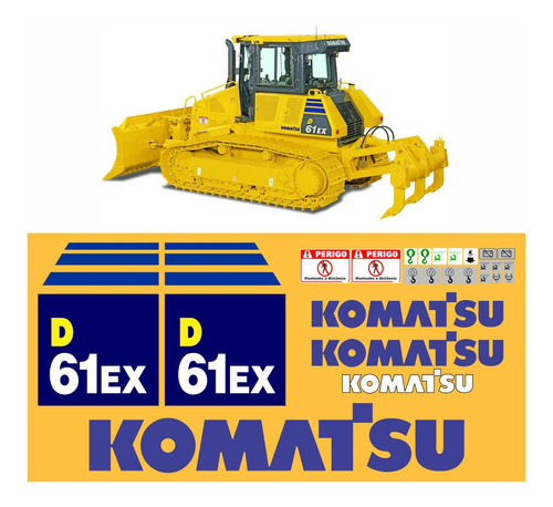 Kit Adesivos Komatsu Trator De Esteira D61ex D61 Completo Mk