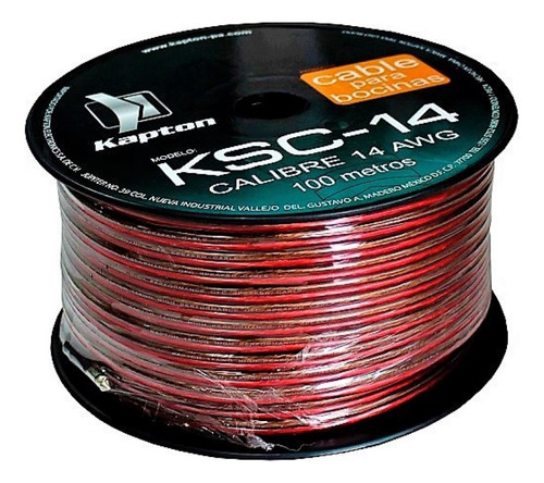 Cable Para Bocina Uso Rudo Polarizado Calibre 14 100 Mts