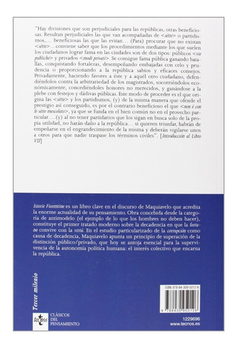 Historia De Florencia Nicolás Maquiavelo Editorial Tecnos
