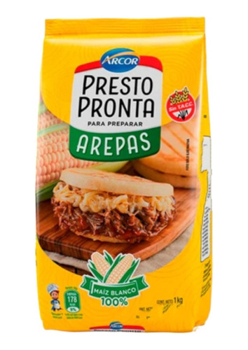 Harina Presto Pronta Arepas De 1kg, Pack 10u