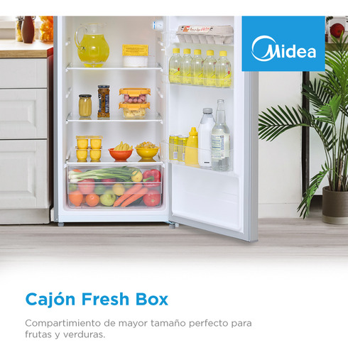 Midea Mdrt210ccnls Refrigerador Con Freezer Color Gris Con Capacidad De 8ft³ 127v