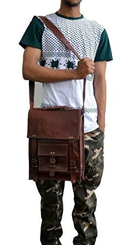 Bandolera Para Laptop Cuero Genuino 15 Pulgadas Con Correa