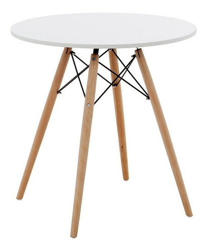 Juego Comedor Eames Mesa Redonda 80cm + 4 Sillas - Amarelo