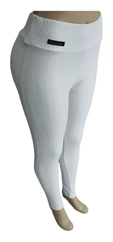 Calça Legging Branca Enfermagem Plus Size Em Suplex - Branco