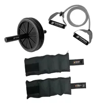 Comprar 2 Tobilleras 3kg + Banda Elastica Fuerte + Rueda Abdominales