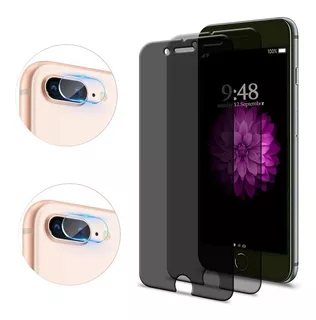 [4 En 1] Para iPhone Privacidad Vidrio Mica + Lente Cámara