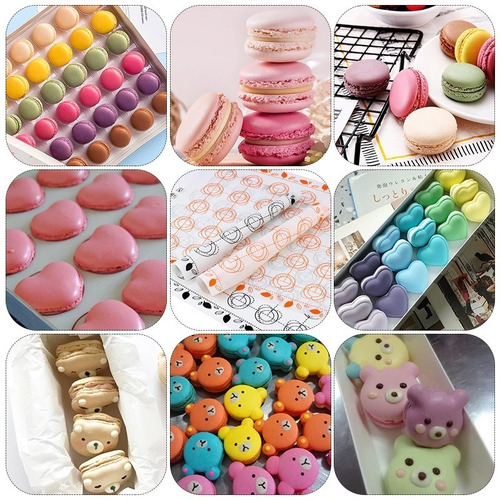 Imagen 4 de 9 de Placa Plancha Silicona C/ Malla Macaron Galletita Dosis