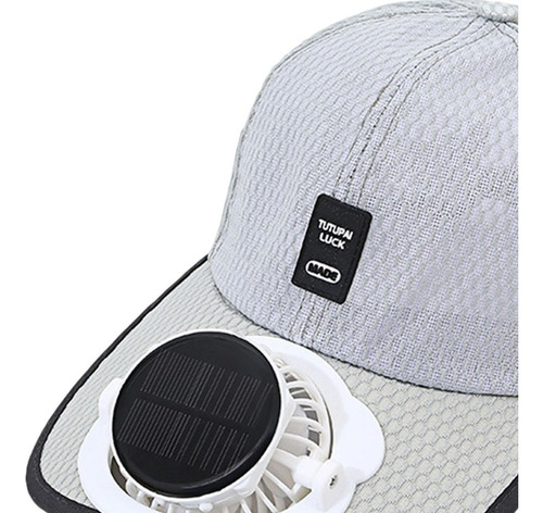 Sombreros De Visera Con Carga Solar/usb Gris Claro