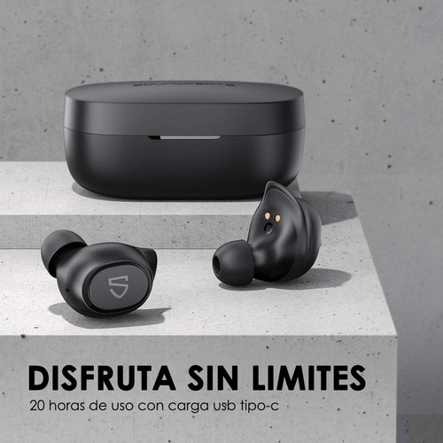Auriculares in-ear Deportivos Inalámbricos Soundpeats TrueFree 2 Negro - Impermeabilidad IPX7, Bluetooth 5.0, TWS, batería de 20 horas, Botón físico