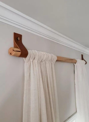 Soporte Para Cortina Porta Barral De Cuero Resistente Kit X2