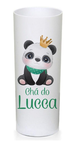 20 Copos Personalizados Long Drink 320ml Panda Menino