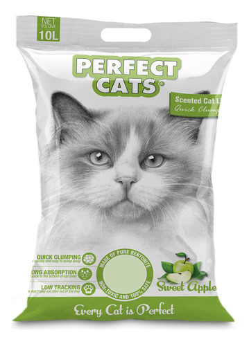 Arena Perfect Cats Aglutinante Premium 7 Kg Aroma Manzana  