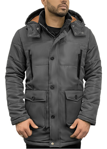 Campera Parka De Hombre Uzspace C/ Capucha Invierno - El Rey