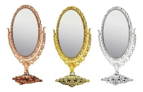10 Espelho De Mesa Princesas Duplo Oval Zoom Aumento Atacado