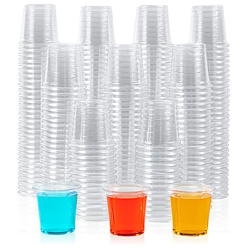 500 Pack 1 Oz Plastic Shot Glasses, 1ounce Clear Dispos...