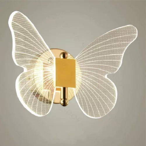 Lámpara De Cama Decorativa Borboleta Luminosa, Led, 20 X 20