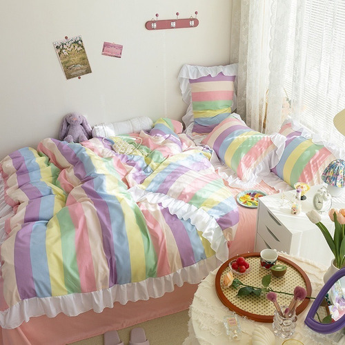 Juego Sabanas Ropa De Cama+funda De Plumon 1.5plazas Hsjjhb3