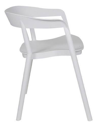 Silla Evoque De Comedor Cocina Con Apoyabrazos De Plástico Reforzado Apilable Color De La Estructura Blanco Marca Makom