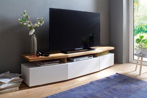 Mueble Para Tv Moderno Ref: Hifi En Lacada Y  Madera