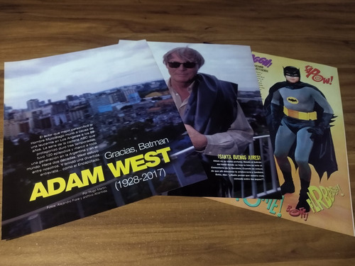 (n070) Adam West * Clippings Revista 3 Pgs * 2017