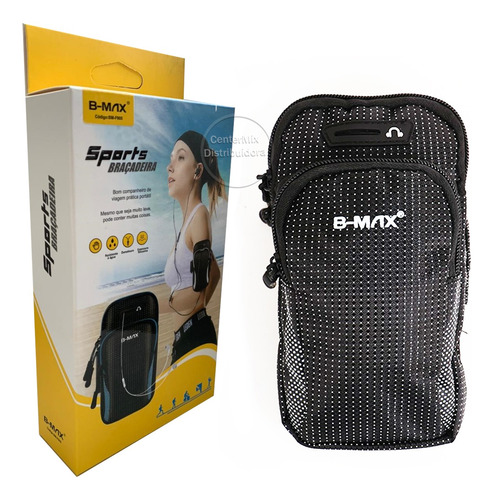 Braçadeira Sports Com Saída De Fone B-max Bm-f905 - Preto