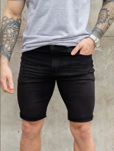 Bermuda jean negra hombre new arrivals