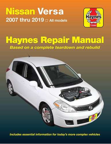 Libro Nissan Versa 2007 Thru 2019 Haynes Manual, En Ingles