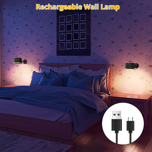 Juego De 2 Luces De Pared Aplique De Pared Led Recargable C
