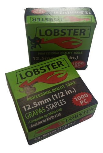 Grapas Marca Lobster 12,5mm (1/2 ) 1000pc