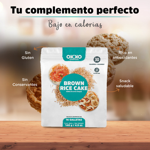 Rice Cakes Integrales 140g Caja C/ 20 Pzas Okko