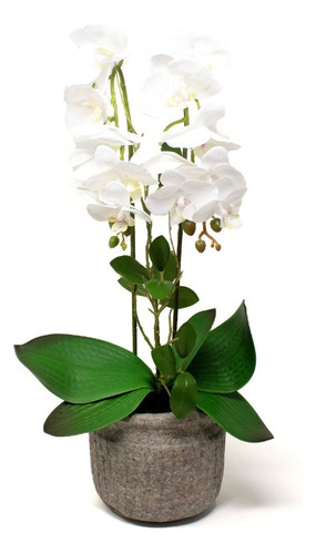 Orquidea Artificial Blanca Con Maceta 54cm