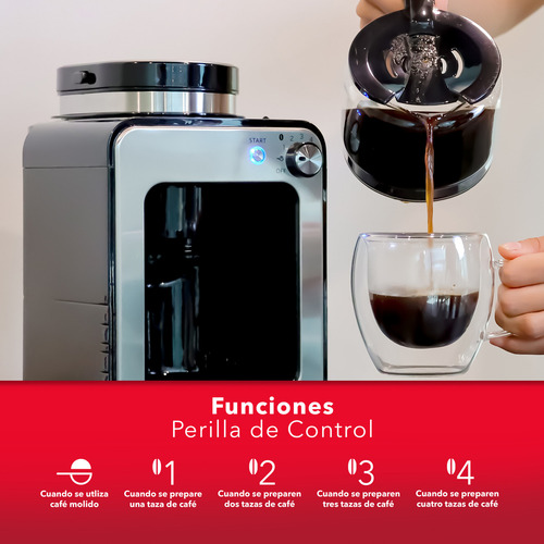 Cafetera Eléctrica Con Molino Rca Rc-caf4 Color Negro Negro