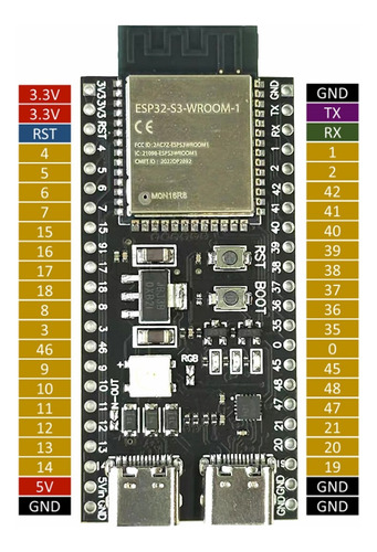 Esp32 S3 Wroom Devkitc-1 N16r8 Wifi Ble 5 Con Pines Soldados