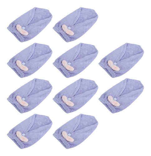 Toalla De Pelo, 10 Unidades, Microfibra, Espesa, Para Secar