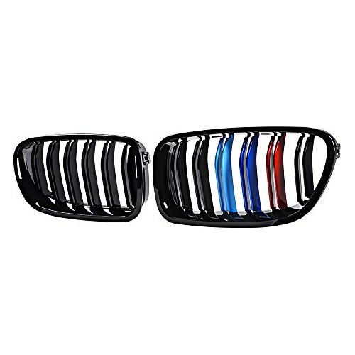 Gloss Black M-color Kidney Grille Compatible With Bmw F10 F1