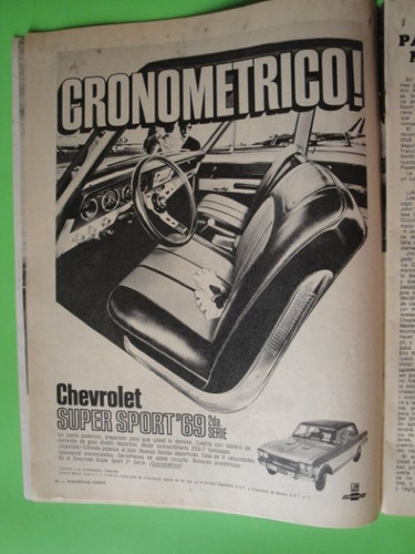 Publicidad Chevrolet Super Sport Año 1969