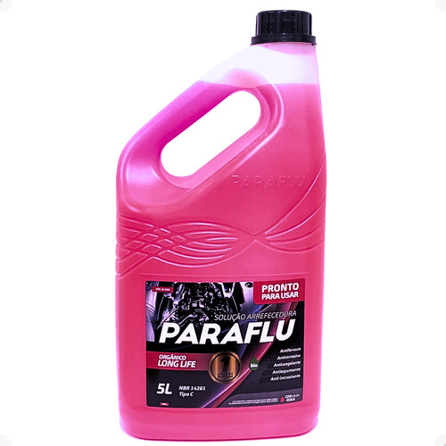 Aditivo Pronto Uso Radiador Paraflu Bio Orgânico Rosa 5l