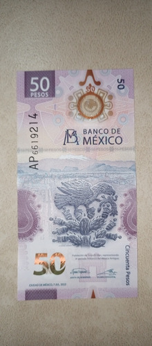 Billete De 50 Pesos Ajolote De La Serie Ap 