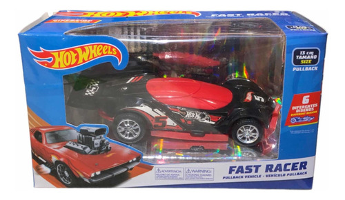 Hot Wheels Auto A Friccion Fast Racer Negro 13cm