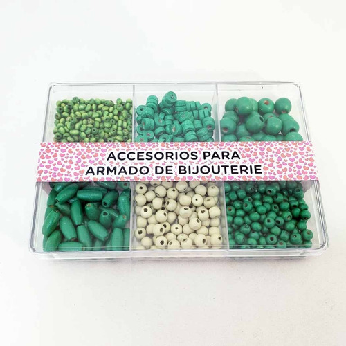 Caja Acrílica Con Maderas Verdes Varias Para Bijou 