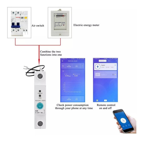 Pastilla Interruptor Termomagnetico Apagador 30 Amper Wifi