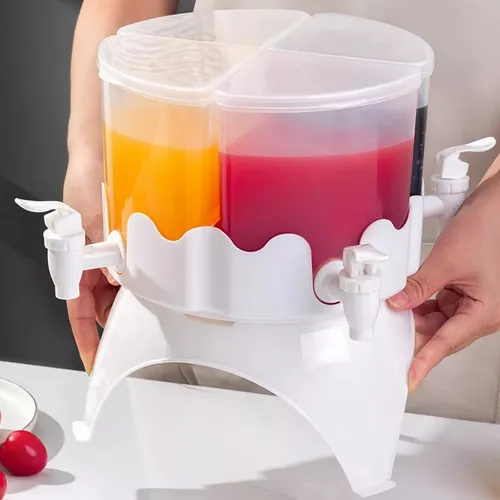 Dispensador Bebidas Líquidos Jugos Grifo 4 Jarras Giratorio