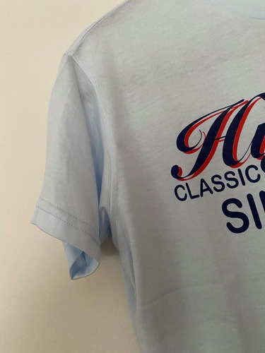Remera Celeste Claro Importada Con Logo Tommy Hilfiger