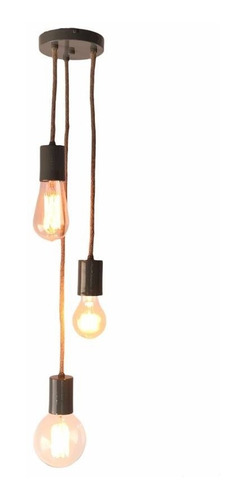 Lampara Colgante Hierro Plafón Circular 3 Luces E27 Cod C011