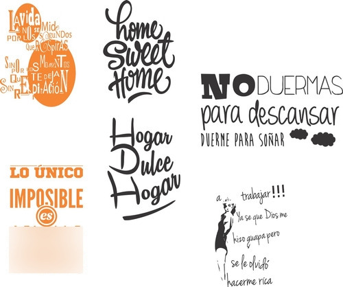 Vinilo Pared Frases Decoración Wall Stickers