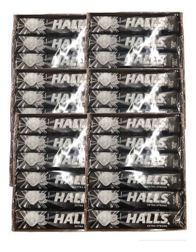 Pastillas Negras Extra Strong 72pz 9 Caramelos C/u Halls