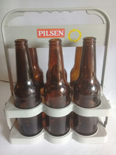 Porta Botellas De Cerveza Pilsen Para 6 Udes. Plegable.//