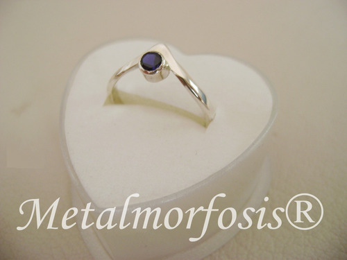 Alianza/anillo Compromiso Plata 925 Con Swarovski -zafiro-